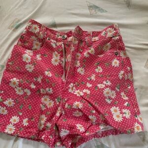 The Limited Pink Floral High Waist Shorts